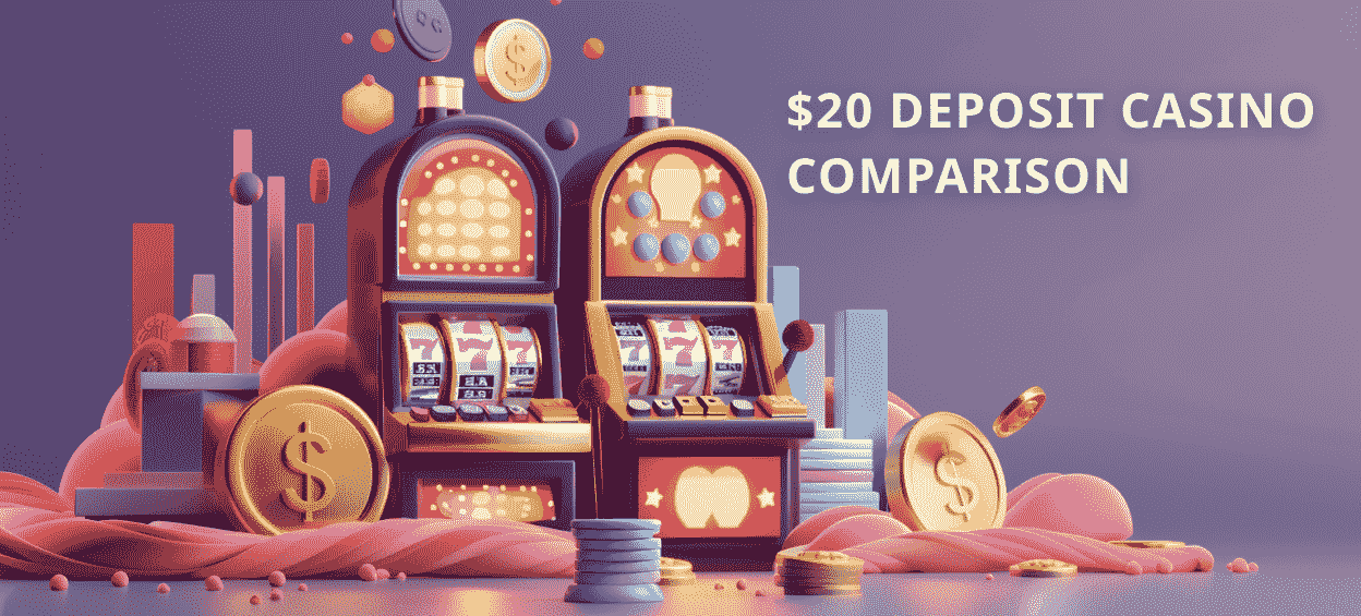Comparison chart of leading $20 min deposit casinos